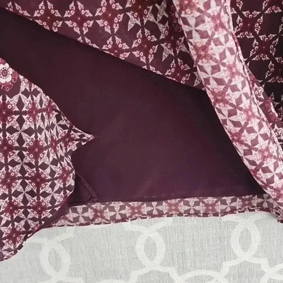 Max Studio Crew Neck‎ Bell Sleeve Geometric Print Chiffon S - Picture 6 of 10